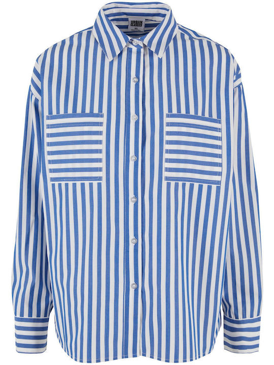Women's Striped Long Sleeve Shirt White/blue