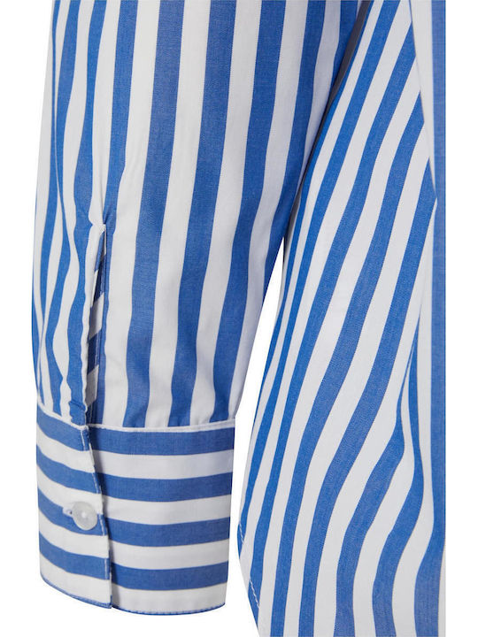 Women's Striped Long Sleeve Shirt White/blue