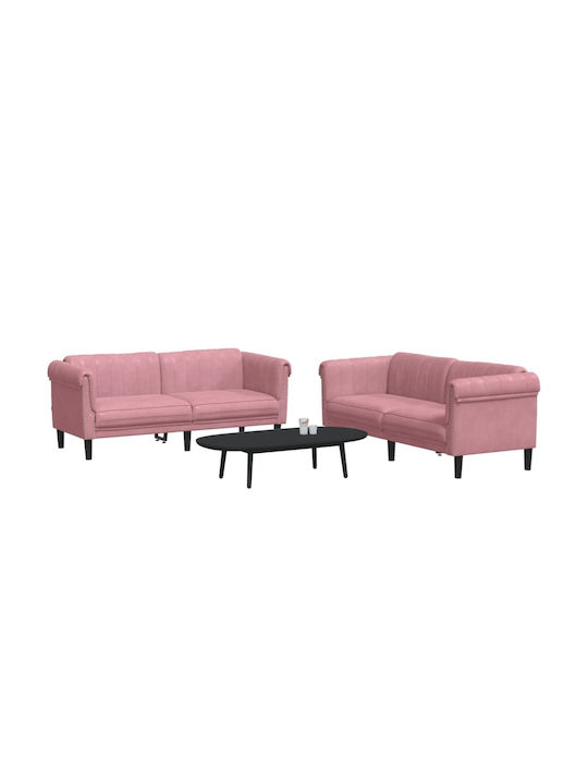Living Room Furniture Set 2 sofas Pink