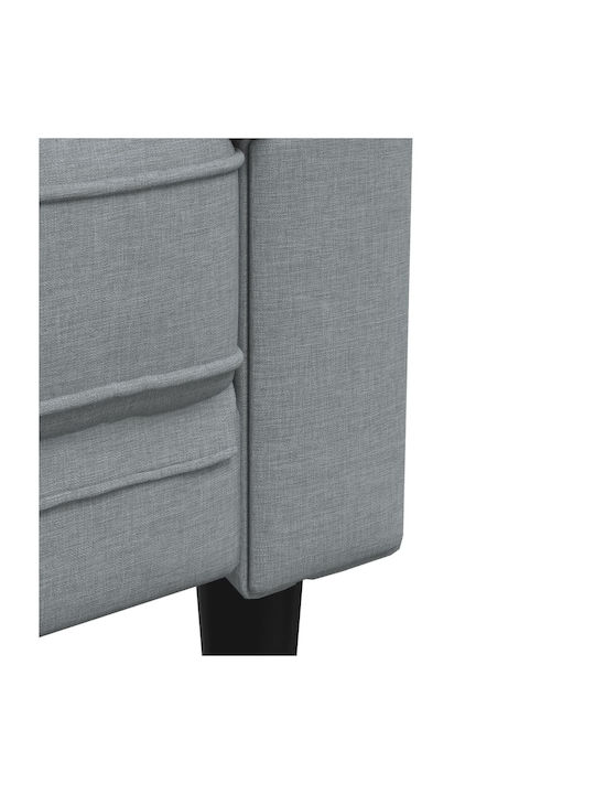 Living Room Furniture Set 3-Seater & 2-Seater & Armchair Gray