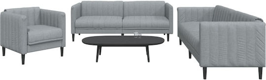 Living Room Furniture Set 3-Seater & 2-Seater & Armchair Gray