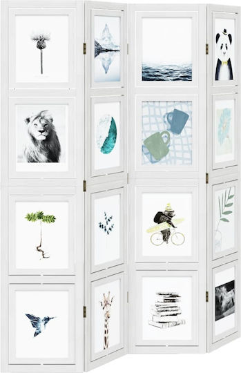 vidaXL Decorative Room Divider Wooden with 4 Panels 140x180cm