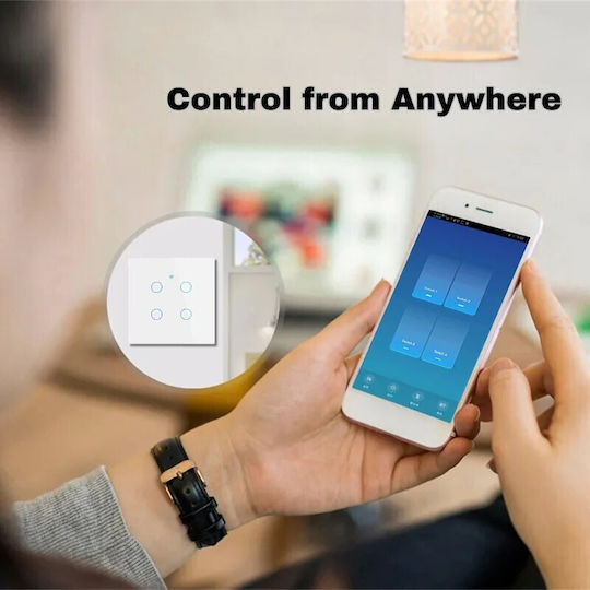 Comutator de Perete Wi-Fi Iluminat Sens unic cu Cadru