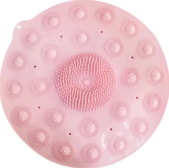 Rutschfeste Duschmatte Fuß Füße mit Saugnäpfen Rosa 2x37εκ.