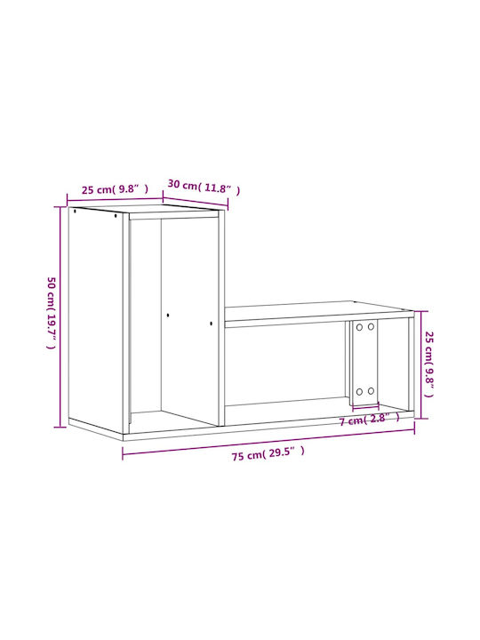 Wohnzimmer TV-Einheit Grey L75xB30xH50cm