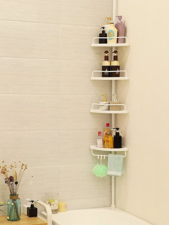 Vasagle Floor Bathroom Shelf Metallic with 4 Shelves 25x25x35cm White