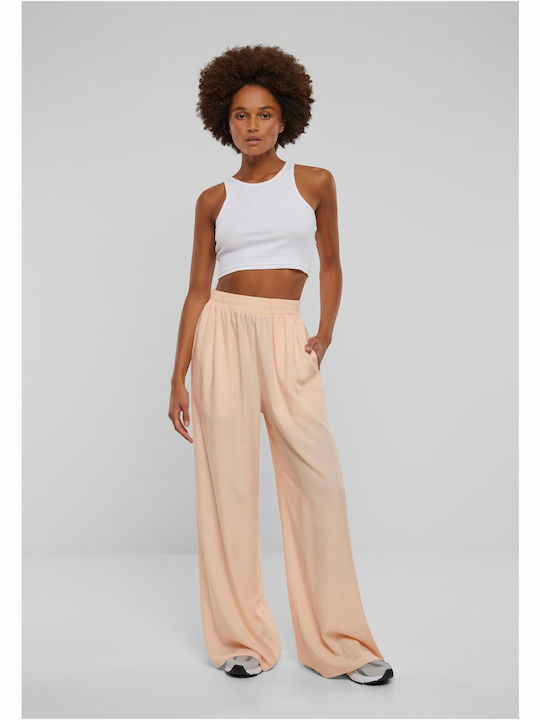 Women's Fabric Trousers in Loose Fit Softapricot