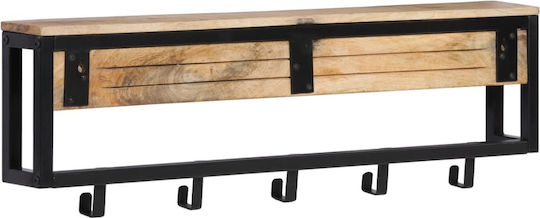 vidaXL Wandhalterung Hölzernes 5 Haken Rosa 87x27x10cm