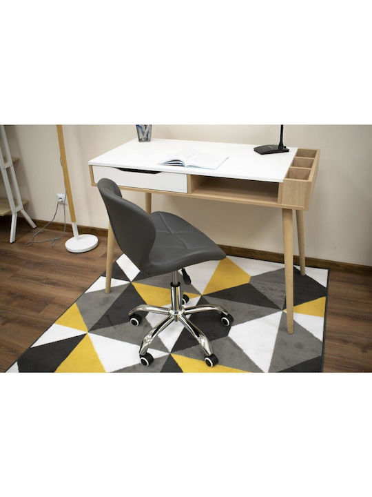Rotativă Scaun Vizitator cu Roți în Culoare Gri 47.5x55.5x84.5cm 1buc