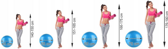 Μπάλα Pilates 75cm σε Μωβ Χρώμα