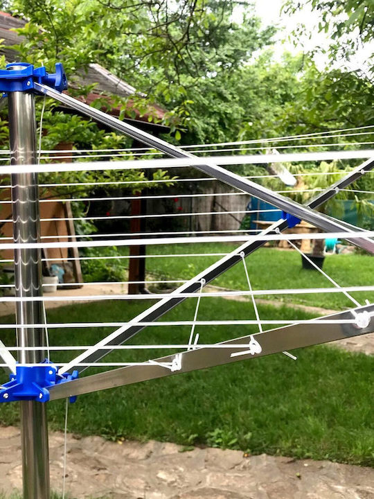 Strend Pro Folding Floor Clothes Drying Rack for Garden made of Aluminum with Hanging Length 40m