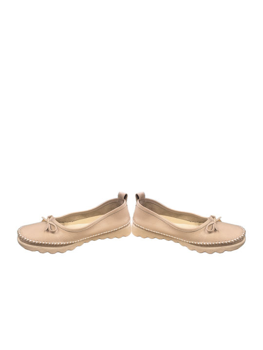 Gotsi Anatomic Lederne Damen Ballerinas in Beige Farbe