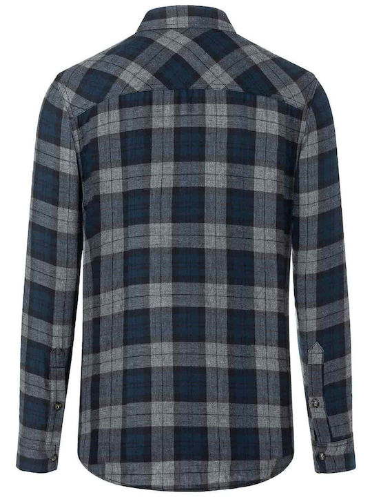 Long Sleeve Checked Blue Shirt
