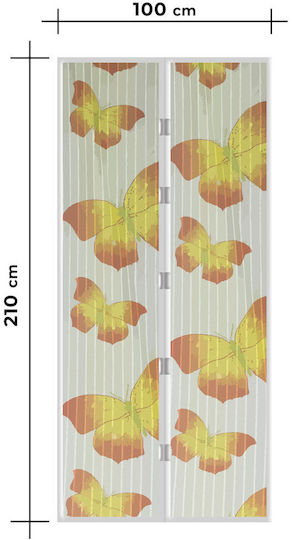 Delight Mosquito Net Door with Velcro with Magnetic Clasp Polyester Multicolour 210x100cm