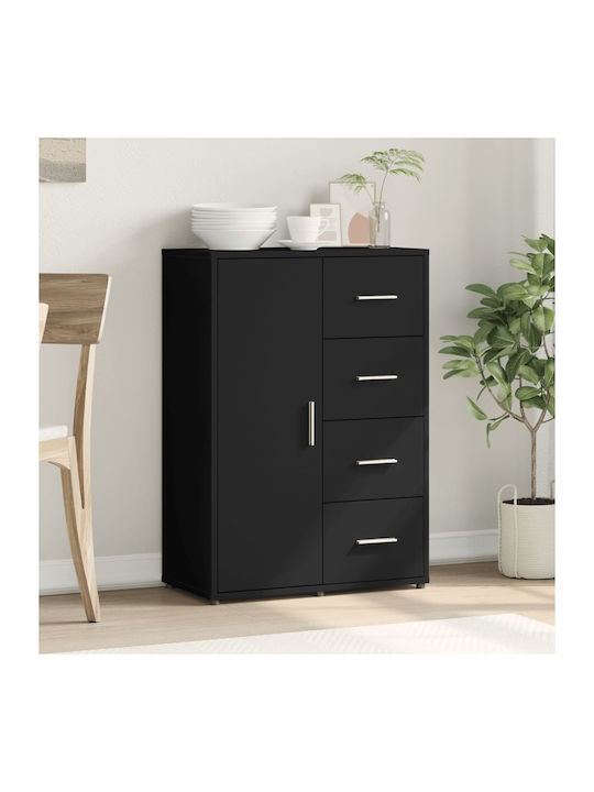 Sideboard Wooden Black 60x31x84cm