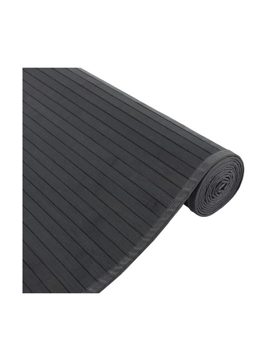 vidaXL Rutschfest Teppich Rechteckig Synthetisch,Polyester/Cotton/Leather Black