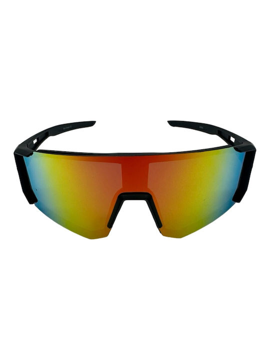 V-store Sunglasses with Black Plastic Frame and Multicolour Mirror Lens 22700-03