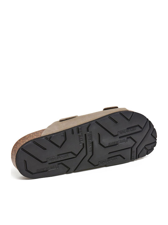 Leder Herrensandalen in Gray Farbe