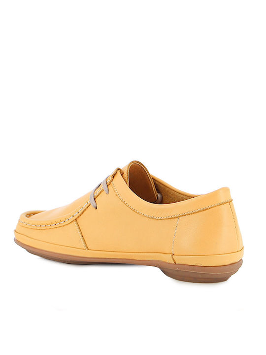 Fratelli Petridi Leather Women's Moccasins in Yellow Color