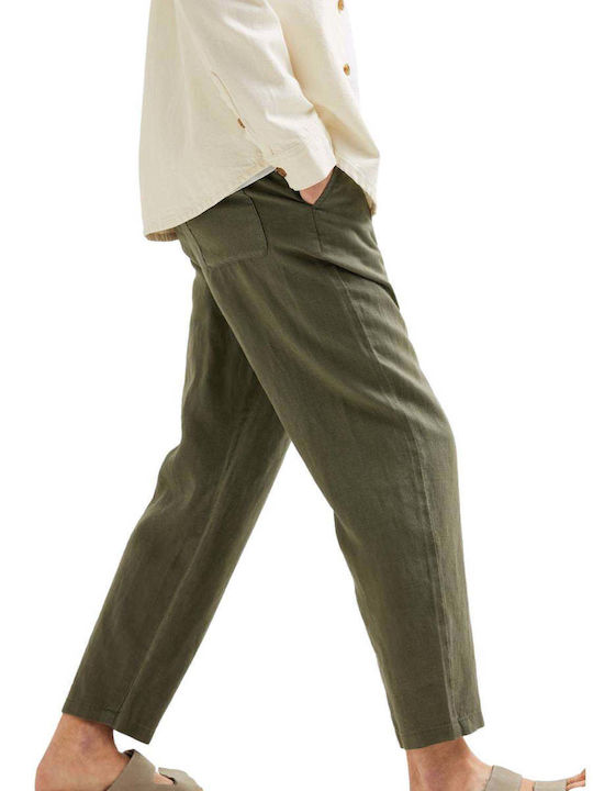 Hose in Entspannter Passform Khaki