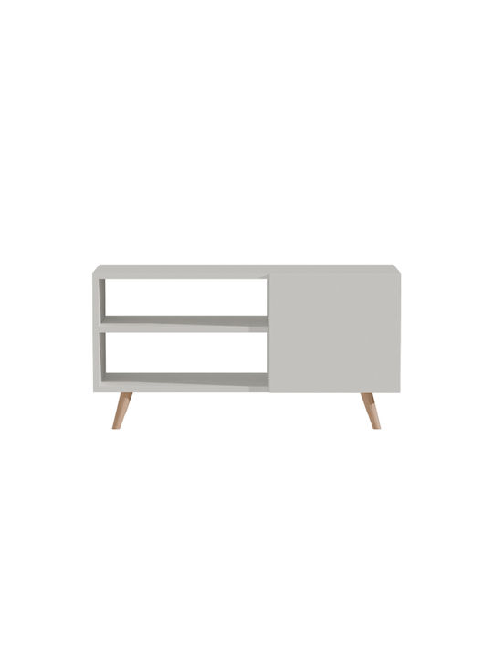 TV Stand Wooden Orianne White-Natural L90xW32xH46cm