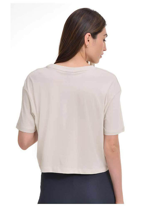 Target Women's Crop Top Short Sleeve Beige