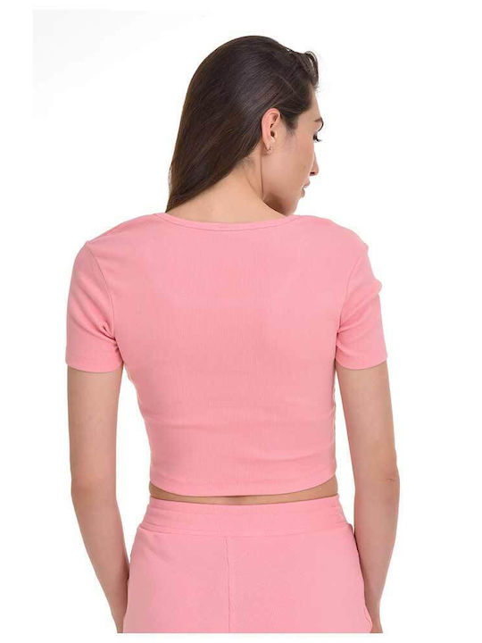 Target Crop Top Sportiv pentru Femei cu Mâneci Scurte Roz