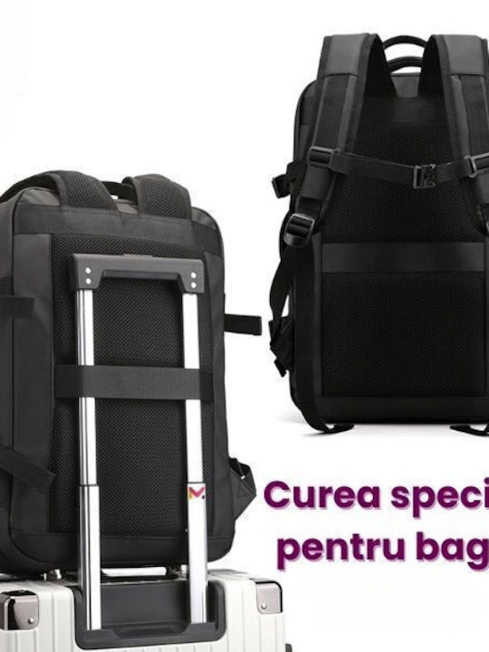 Rucsac Impermeabil Pentru Laptop 17.3" Cu Port USB În Culoare Neagră