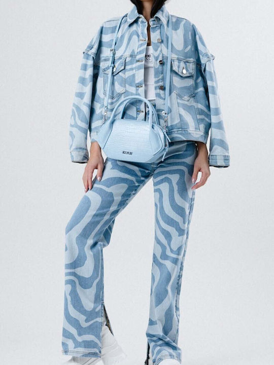 Women's Short Sports Jacket for Winter Blue