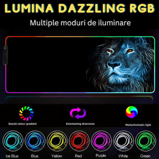 Gaming Mouse Pad XL (600mm) με RGB Φωτισμό μέσω USB Μαύρο