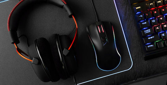 ZY11253QWS41 Gaming Mauspad Medium (350mm) mit Handgelenkstütze Schwarz