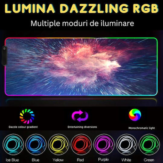 Gaming Mouse Pad XL (600mm) με RGB Φωτισμό μέσω USB Μαύρο
