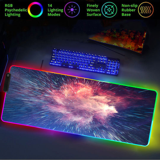 Gaming Mouse Pad XXL (900mm) με RGB Φωτισμό μέσω USB Μαύρο