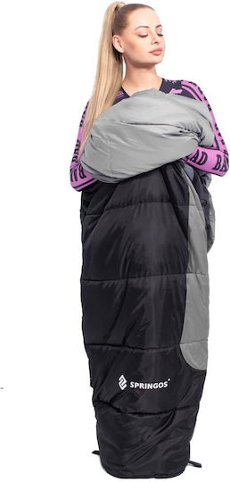 Springos Schlafsack Einzeln Black And Gray
