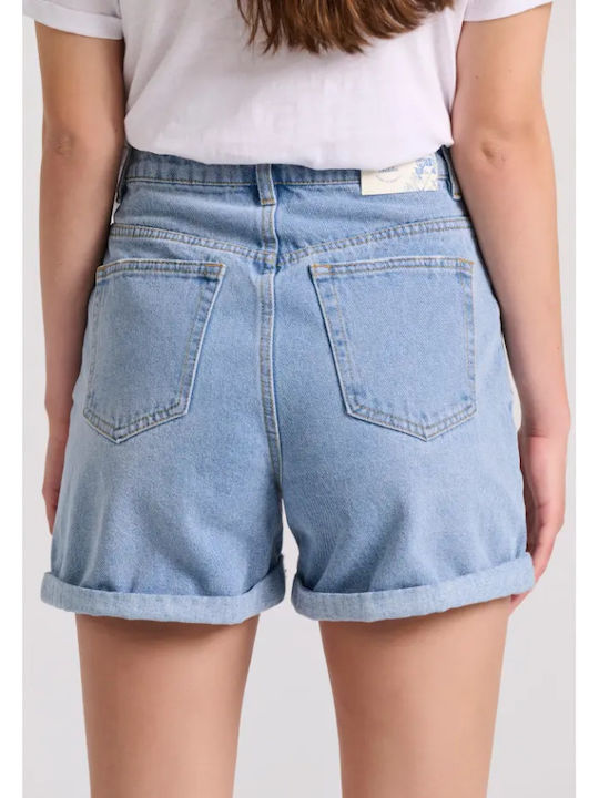 Femei Talie înaltă Pantaloni scurți Lt blue