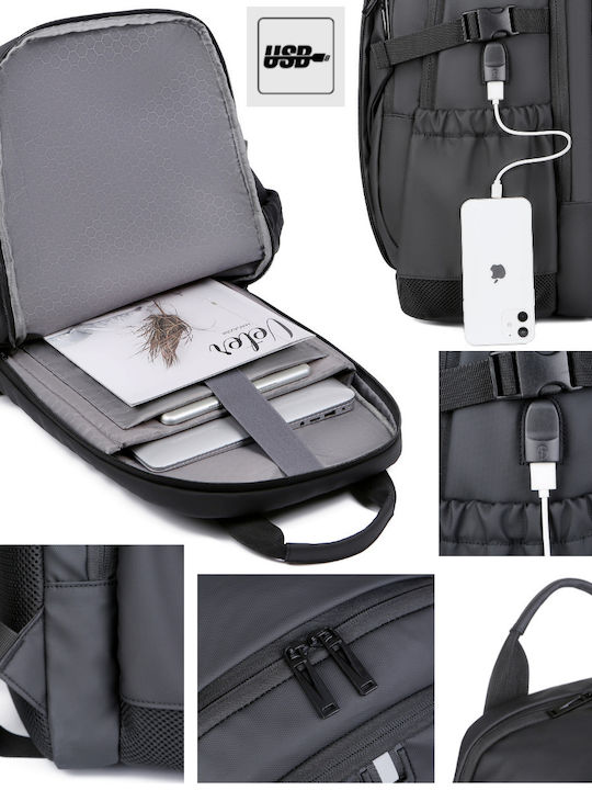 Τσάντα για Laptop 15" με Θύρα USB σε Μαύρο χρώμα