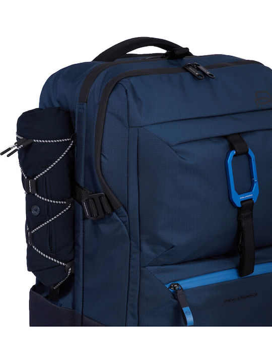 Piquadro Valiză De Călătorie De Cabină Din Material Textil Albastră Cu 4 Roți Înălțime 55 Cm