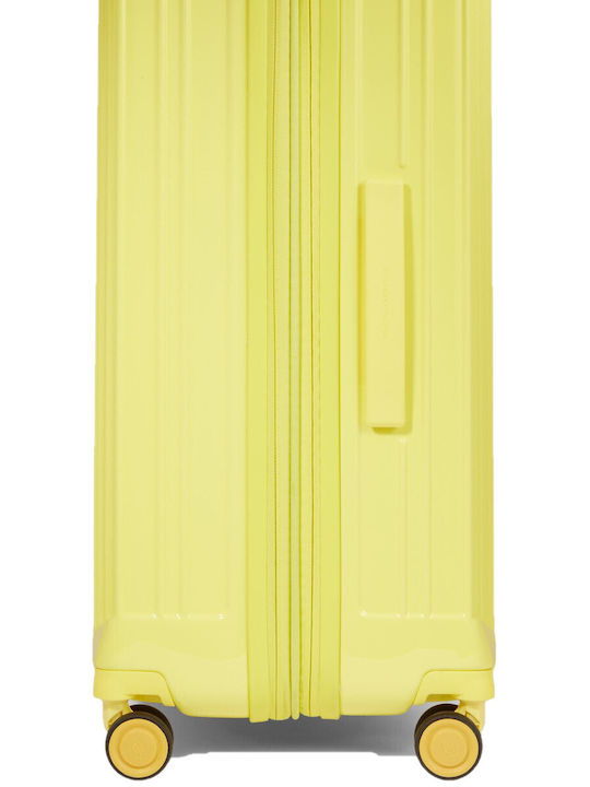 Piquadro Großer Hartreisekoffer Light Gelb mit 4 Rädern Höhe 75cm