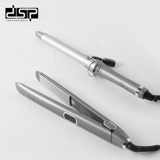 DSP 615914 Πρέσα Μαλλιών με Κεραμικές Πλάκες 65W Σετ με Ψαλίδι Μαλλιών