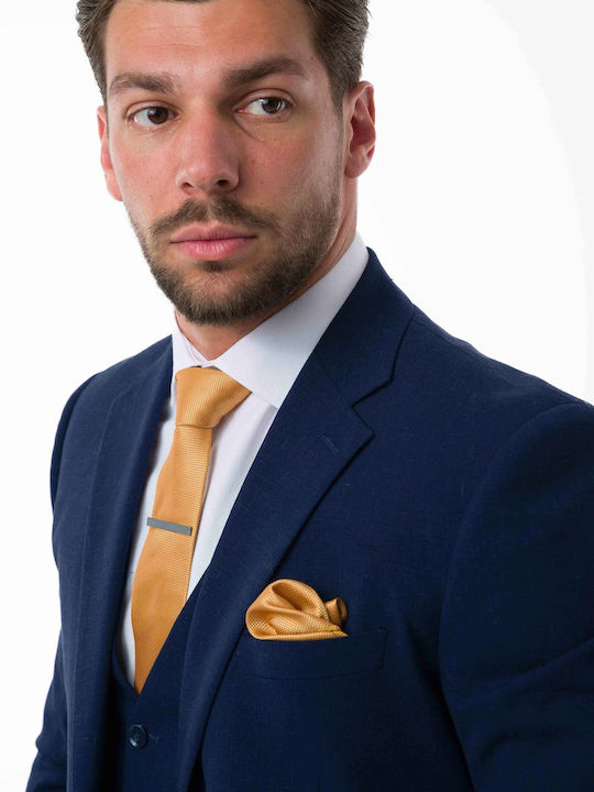 Men's Suit with Vest Blue