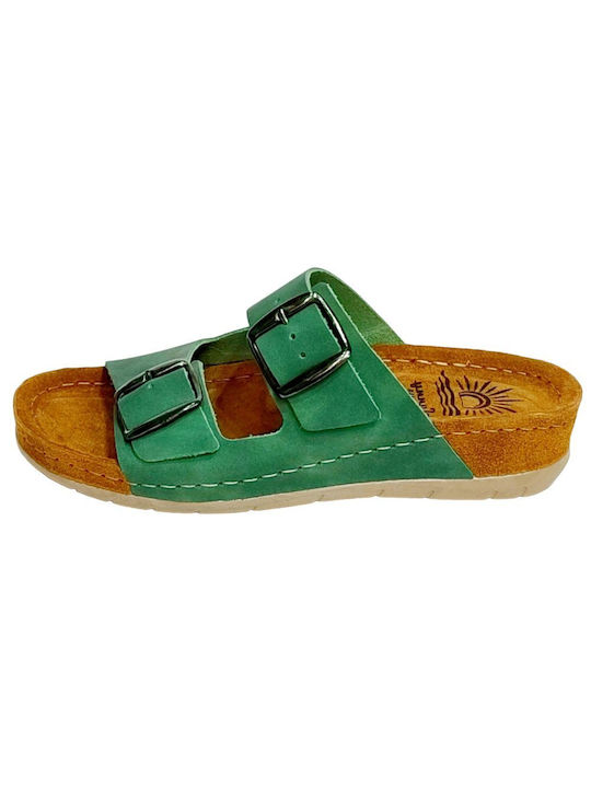 Sunny Sandal Women's Flat Sandals in Green Color