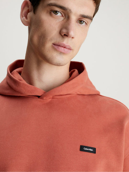 Calvin Klein Men's Sweatshirt with Hood and Pockets Copper Sun