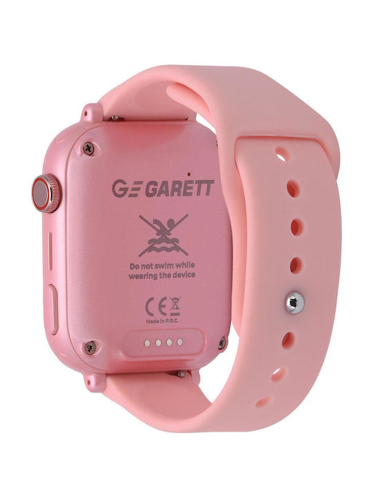 Garett Kinder-Digitaluhr Pro 4g mit GPS und Kautschuk/Plastikarmband Rosa
