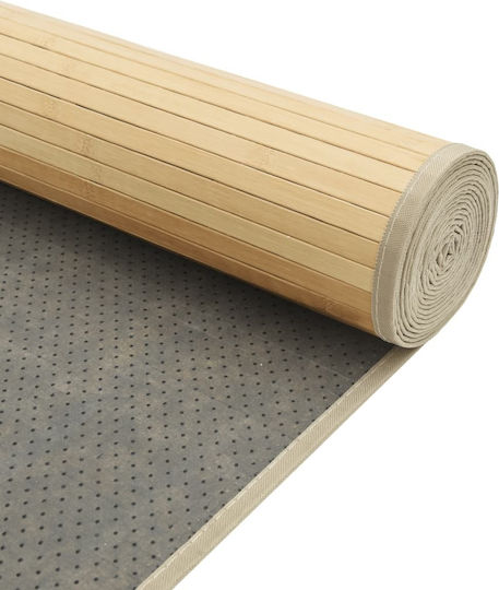 vidaXL Rectangular Kitchen Mat with Anti-slip Underlay Natural - 100x300εκ.
