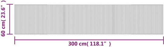 vidaXL Kitchen Mat Runner with Anti-slip Underlay Natural 60x300εκ.