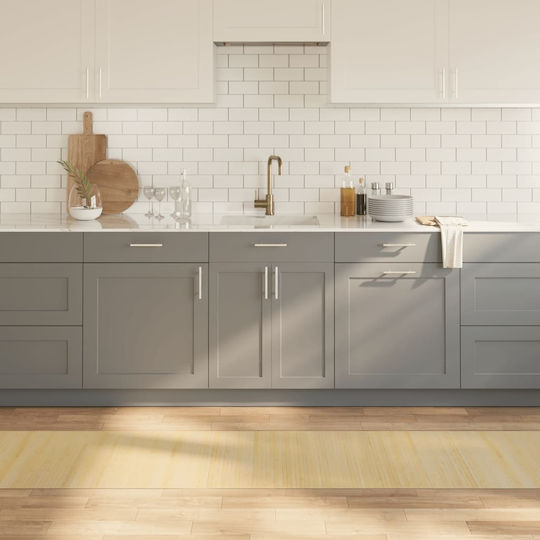 vidaXL Kitchen Mat Runner with Anti-slip Underlay Natural 60x300εκ.