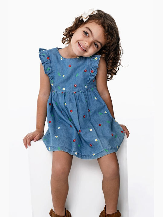 Funky Mädchen Kleid Denim Blue