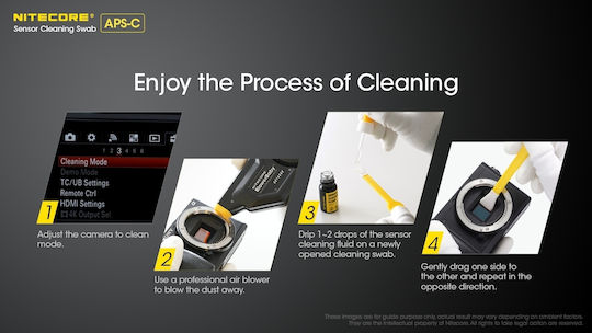 Nitecore Nc-ck16l Long Sensor Cleaning Swabs Aps-c 16mm Μάκτρο Καθαρισμού Αισθητήρα Ψηφιακών Φωτογραφικών Μηχανών Aps-c 10 Τεμάχια 6952506494712