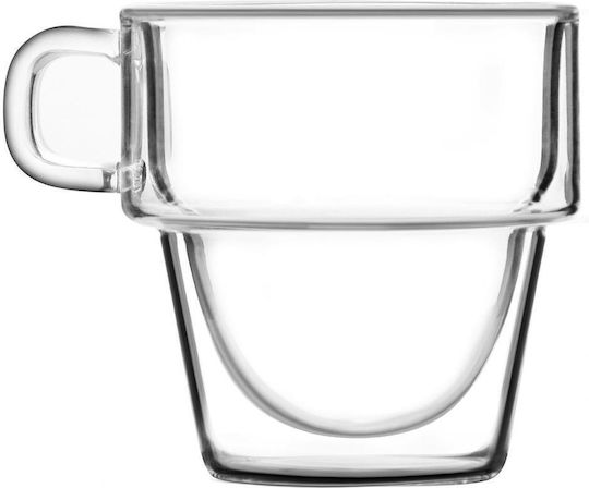 Vialli Design Set Gläser Kaffee/Freddo aus Glas 350ml 6Stück