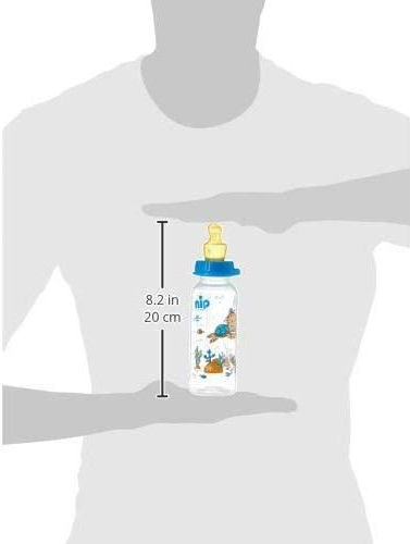 Nip Sticlă de Plastic pentru Bebelusi Family Anti-Colici cu Tetină din Cauciuc pentru 6+ luni 250ml